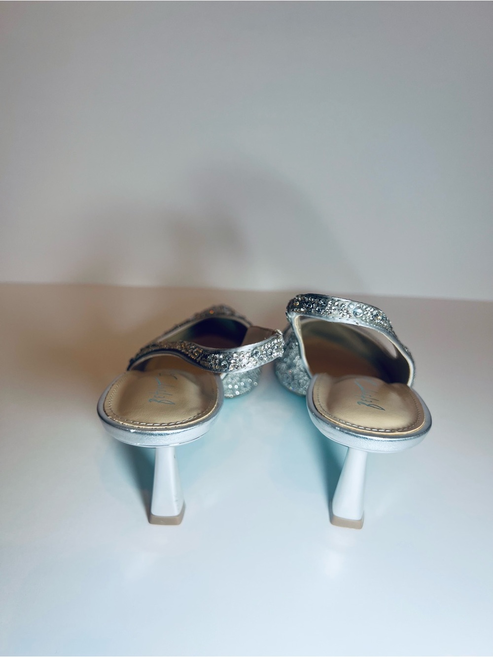 Betsey Johnson Silver Crystal Embellished Slingback Pump - Picture 4 of 6